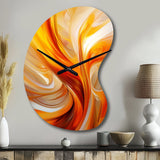 Orange Abstract Warm Fractal Design VII - Asymmetric Metal Wall Clock