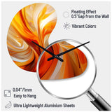 Orange Abstract Warm Fractal Design VII - Asymmetric Metal Wall Clock