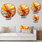 Orange Abstract Warm Fractal Design VII - Abstract Metal Wall Clock