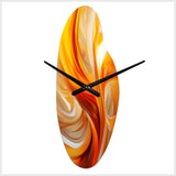 Orange Abstract Warm Fractal Design VII - Asymmetric Metal Wall Clock
