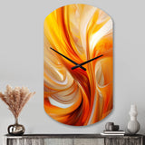 Orange Abstract Warm Fractal Design VII - Asymmetric Metal Wall Clock