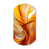 Orange Abstract Warm Fractal Design VII - Asymmetric Metal Wall Clock