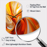 Orange Abstract Warm Fractal Design VII - Asymmetric Metal Wall Clock