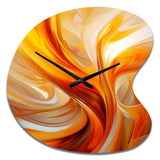 Orange Abstract Warm Fractal Design VII - Asymmetric Metal Wall Clock