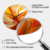 Orange Abstract Warm Fractal Design VII - Asymmetric Metal Wall Clock