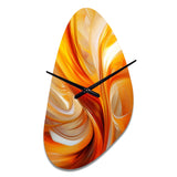Orange Abstract Warm Fractal Design VII - Asymmetric Metal Wall Clock
