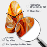 Orange Abstract Warm Fractal Design VII - Asymmetric Metal Wall Clock