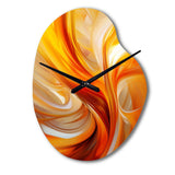 Orange Abstract Warm Fractal Design VII - Asymmetric Metal Wall Clock