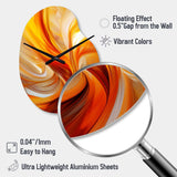 Orange Abstract Warm Fractal Design VII - Asymmetric Metal Wall Clock