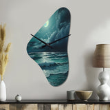 Super Moon Over The Sea IV - Asymmetric Metal Wall Clock