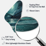 Super Moon Over The Sea IV - Asymmetric Metal Wall Clock