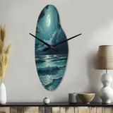 Super Moon Over The Sea IV - Asymmetric Metal Wall Clock