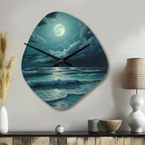 Super Moon Over The Sea IV - Asymmetric Metal Wall Clock