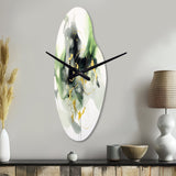 Green and Black Splash - Asymmetric Metal Wall Clock