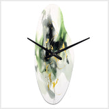 Green and Black Splash - Asymmetric Metal Wall Clock