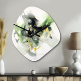 Green and Black Splash - Asymmetric Metal Wall Clock