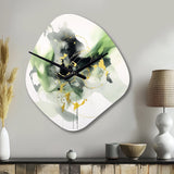 Green and Black Splash - Asymmetric Metal Wall Clock