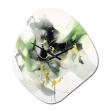 Green and Black Splash - Asymmetric Metal Wall Clock