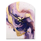Purple and Gold Strokes I - Asymmetric Metal Wall Clock