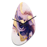Purple and Gold Strokes I - Asymmetric Metal Wall Clock