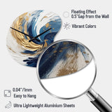 Dark Blue and Gold Spiral IV - Asymmetric Metal Wall Clock