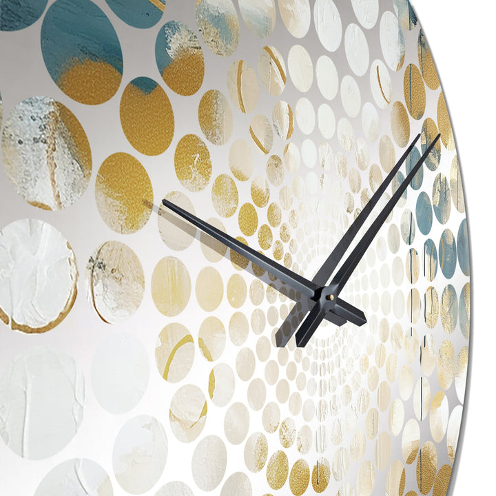 Gilded Daydreams X - Abstract Metal Wall Clock