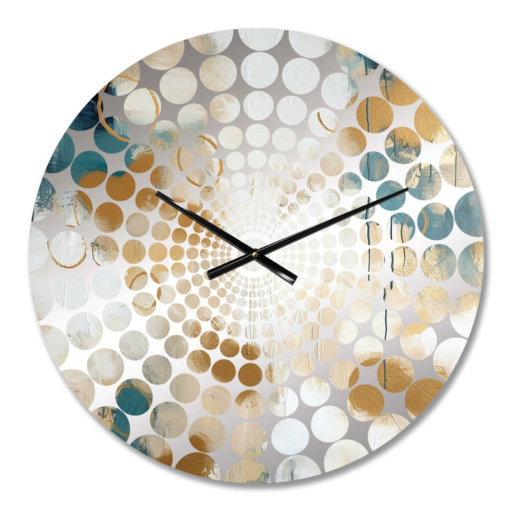 Gilded Daydreams X - Abstract Metal Wall Clock