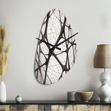 Minimalist Black and White IX - Asymmetric Metal Wall Clock
