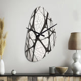 Minimalist Black and White IX - Asymmetric Metal Wall Clock