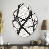 Minimalist Black and White IX - Asymmetric Metal Wall Clock