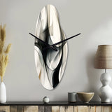 Abstract Neutral XIV - Asymmetric Metal Wall Clock