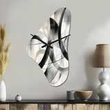 Abstract Neutral XV - Asymmetric Metal Wall Clock