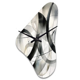 Abstract Neutral XV - Asymmetric Metal Wall Clock