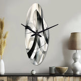 Abstract Neutral XV - Asymmetric Metal Wall Clock