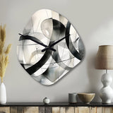 Abstract Neutral XV - Asymmetric Metal Wall Clock