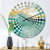 Blue Watercolor Impression with Gold III - Abstract Metal Wall Clock