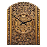 Old Carved Wooden Door VIII - Asymmetric Metal Wall Clock