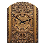 Old Carved Wooden Door VIII - Asymmetric Metal Wall Clock