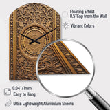 Old Carved Wooden Door VIII - Asymmetric Metal Wall Clock