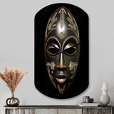 Ethnical Traditional African Mask V - Asymmetric Metal Wall Clock