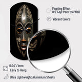 Ethnical Traditional African Mask V - Asymmetric Metal Wall Clock