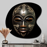 Ethnical Traditional African Mask V - Asymmetric Metal Wall Clock