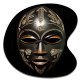 Ethnical Traditional African Mask V - Asymmetric Metal Wall Clock