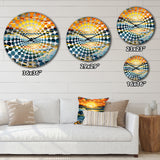 Bright Sunset Of Waves Breaking At The Shore III - Beach Metal Wall Clock