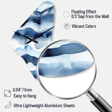 Abstract Classic Blue Waves II - Asymmetric Metal Wall Clock