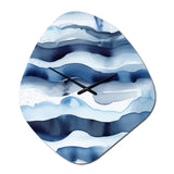 Abstract Classic Blue Waves II - Asymmetric Metal Wall Clock