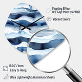 Abstract Classic Blue Waves II - Asymmetric Metal Wall Clock