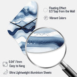 Abstract Classic Blue Waves III - Asymmetric Metal Wall Clock