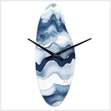 Abstract Classic Blue Waves III - Asymmetric Metal Wall Clock