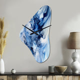 Abstract Classic Blue Waves V - Asymmetric Metal Wall Clock